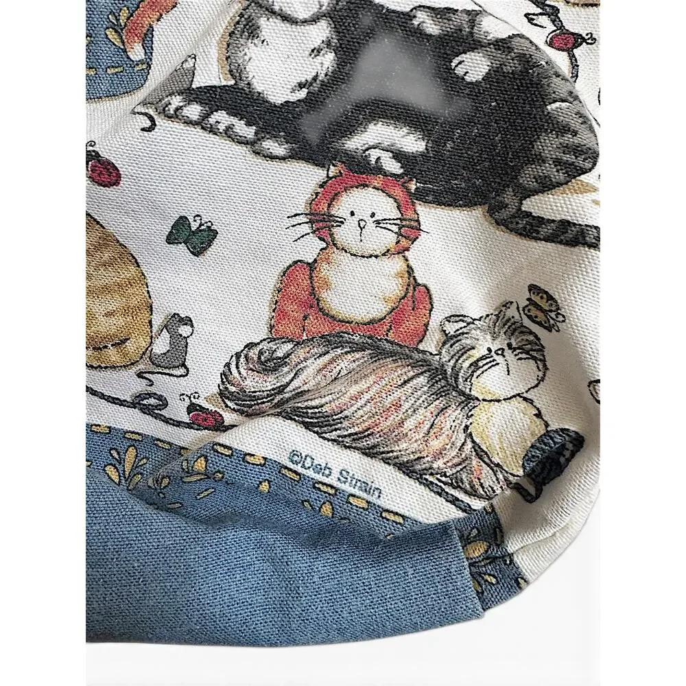 Vintage Y2K Deb Strain Cats Galore Tote Bag Cat Lady Cottagecore Made in USA